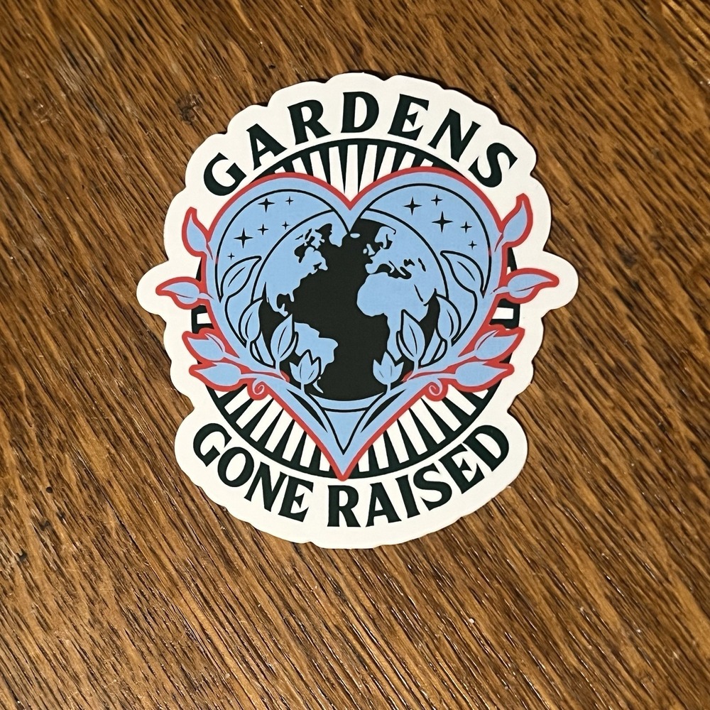 Gardens Gone Raised Logo Vinyl Sticker Gardening Decal Eco Garden BB2